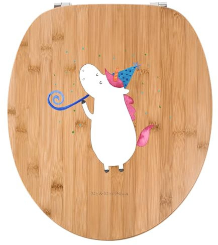 Mr. & Mrs. Panda Motiv WC Sitz Einhorn Party - Geschenk, Konfetti, Toilette, Klobrille, Unicorn, WC-Sitz, Feier, Einhörner, Disco, Toilettendeckel,
