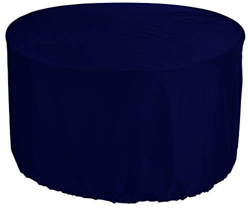 Kaufpirat Premium Abdeckplane Rund Ø 110x75 cm Essbank Sitzbank Holzbank Gartenmöbel Gartentisch Hülle Abdeckung Haube Schutzhülle Abdeckhaube 900 D, 500 g/m², 6.000 mm Wasserbeständigkeit Dunkelblau