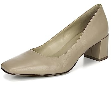Naturalizer Womens Karina Low Block Heel Square Toe Pump,Gingersnap Brown Leather,8