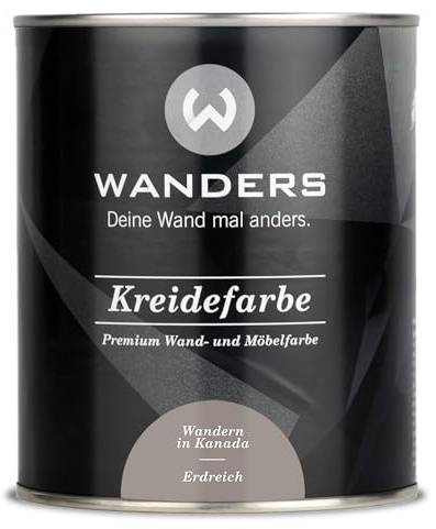 Wanders Shabby Chic Kreidefarbe 750 ml - Erdreich/Helles Grau - Küchenmöbellack und Möbelfarbe ohne Schleifen. Chalk Paint, für Holz & mehr. Hohe Deckkraft, schnell trocknend