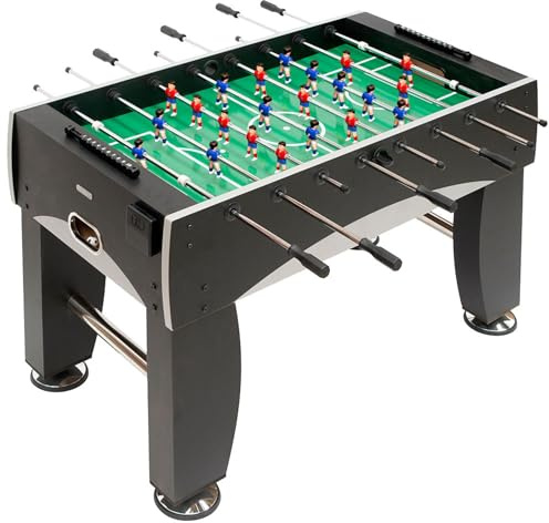 Devessport - Futbolín Silver Semi Profesional con Niveladores y Posavasos | Futbolín con Retorno de Bolas| Modelo de Gran Tamaño para Adultos y Niños
