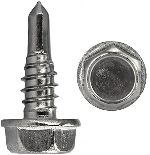 FASTON® Bohrschrauben 6,3x22 mm mit Sechskantkopf und Bund, Form K Edelstahl A2 V2A (30 Stück) DIN 7504 Selbstschneidend Blechschrauben Schnellbauschrauben Außensechskan