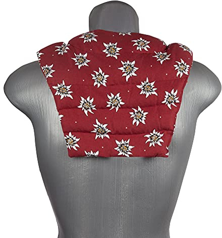 Nackenhörnchen mit Rückenteil - Blume-Edelweiß - Traubenkernkissen - Nackenkissen - Rücken Wärmekissen