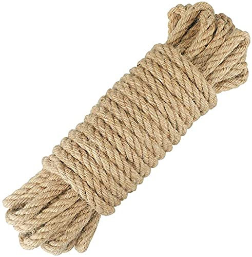 WWQQ Seil Naturfaser Hanfseil NatürJute-Schnur Jutekordel 100m 300m Stark Jute-Seil Bastelschnur Garten Kordel Für Zum Einwickeln, Haus Dekoration, Gartenbündelung (Size : 4mm-100m)