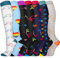 Pnosnesy 2/4/6/7 Pares de Calcetines de Compresión para Hombres y Mujeres, 15-20 mmHg Para Atletismo, Carrera, Viajes en Avión, Soporte