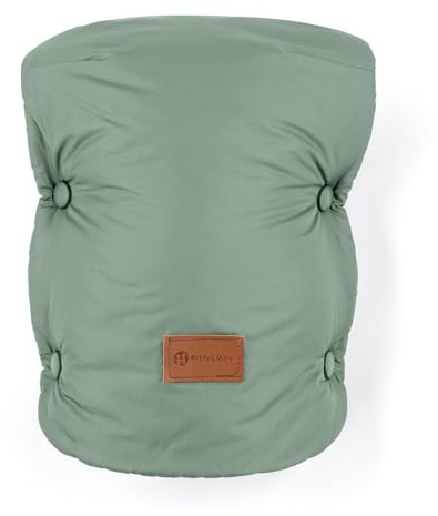 Petite&Mars Scaldamani per passeggino Jasie * Guanti * Scaldamani * Scaldamani per passeggini e seggiolino auto * Warrm * Impermeabile * Antivento (Pale Eucalypt)