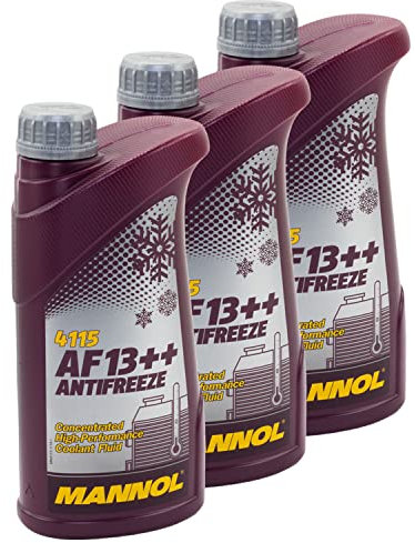 Kühlerfrostschutz Kühlmittel Konzentrat MANNOL AF13++ Antifreeze 3 X 1 Liter -40°C rot