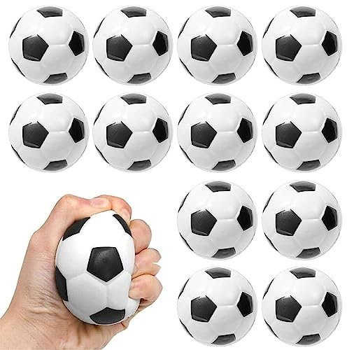 12 Stück Mini Sportbälle,6.3CM Antistressball,Mini Fußball,Mini Schaum Stressabbau Bälle,Schaumstoffbälle,Stressabbau Spielzeug,Anti Stress Spielzeug Bälle,Fußball Stressbälle für Kinder Erwachsener