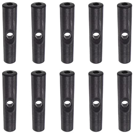sourcing map 10uds Paraguas Cola Cabeza Cuentas 2mm Agujero Diámetro 24mm Longitud PP Plástico Paraguas Componentes para Plegable Paraguas Cubierta Piezas, Negro