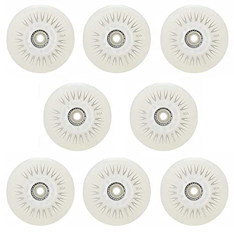 Skateboard Rollen Achten Inline-Roller-Skate-Räder 80mm 90A Gleitschuh-Räder Durable leuchtende dauerhafte, leuchtende Rollerklade-Ersatz Skateboard-Räder (Color : White)