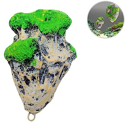 Schwimmender Kunststein für Aquarium Dekoration, Größe S, Kunstharz | 1 Stück, Hängendes Fischbecken Ornament im Bimsstein Look, für Aquarien und Becken, Größe S