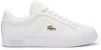 Lacoste Herren Low-Top Sneaker T-Clip 0120 2 SMA, Männer Halbschuhe,schnürschuhe,schnürer,Business,Freizeit,WHT/GLD (216),39 EU / 5.5 UK