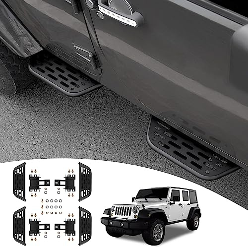 JLVVW Pedane Roll-out per Auto, Per Jeep Wrangler JK 2007-2018, Gradini Laterali Nerf Bar, Accessori Decorativi Modifiche Esterne,JK 4door