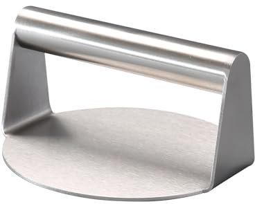 wenrescry Presse à Burger en Acier Inoxydable - Outil Idéal pour des Burgers Parfaits, Facile à Utiliser et Nettoyer, Indispensable pour BBQ et Grillades