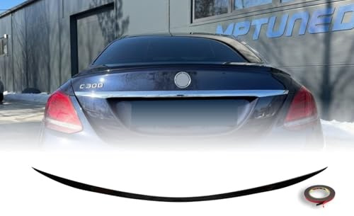 MpTuned MB W205 Saloon Heckspoiler for W205 2014-2021 Dachspoiler Heckflügel Flügel Lippe Schwarz Spoiler Flügel Kofferraumspoiler Hinterer Spolierflügel