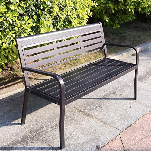 CMYCYDDPLY Gartenbank, Gartenmöbel, mit Rückenlehne, 2–3-Personen-Außenbank, Gartenbank Metall for Den Außenbereich, for Park, Schwimmbad und Hof (Color : A)