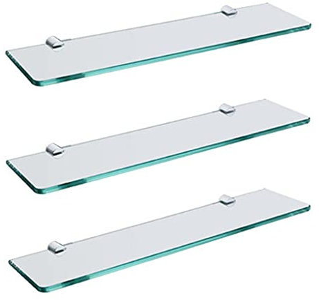 Glasregal fürs Badezimmer, schwebende Glasregale, Wandmontage, Regal aus gehärtetem Glas, mit rechteckigem Glas, für Badezimmer, Balkon, Küche, Badezimmerregal aus Glas (Anzahl der Schichten: 1 Schi