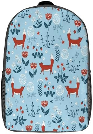 GQmoney Fuchs-Rucksack, 3D-Druck, Kindertasche, Grundschüler, Tagesrucksack, leichte Schultasche für Kinder, Mädchen, Jungen, Kindergarten, Lunchpaket, 17 Zoll