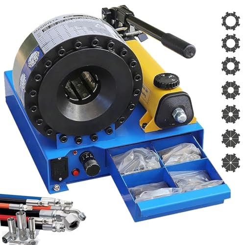 Attrezzo per Crimpare Tubi Idraulici Portatile,Mini Piegatrice Pressa Tubi Manuale 35 Mpa con 7 Set Matrici,per Condutture di Macchine Agricole