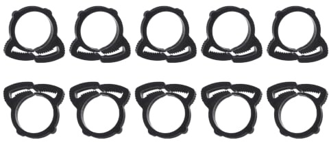 QUARKZMAN 10 Stück Schlauchschellen, 23-24,8mm Innendurchmesser Kunststoff Klemmsdoppel Greifendechellen Schlauch Reparaturset Doppel Greifende - Schwarz
