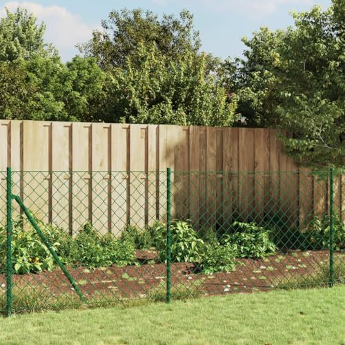 IKAYAA Maschendrahtzaun Komplett Set 0.8 x 10 m Gartenzaun-Set Gitterzaun Zaunset Gartenzaun Komplettset Drahtzaun Weidezaun Maschendrahtzaun Grün#112