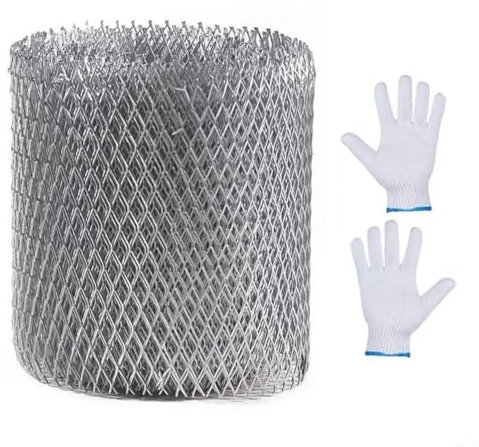 LVYXON Rejilla protectora de canalón de aluminio, cubierta de red antihojas, protector de filtro de canalón, como filtro en hogares, manualidades o jardines (12,7 cm x 6 m)