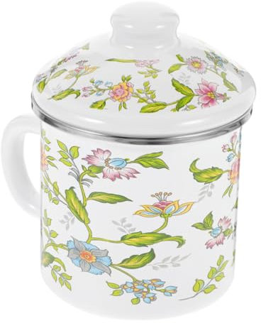WATIIFUFU Vintage Emaille Tasse Großer Teebecher Mit Griff Klassischer Trinkbecher Für Zuhause Büro Und Langlebiger Und Stilvoller Wasserbecher
