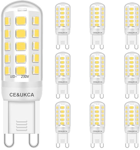 Brantoo G9 LED Glühbirnen 3W Entspricht 40W 25W 28W 33W Halogen Glühbirnen, Neutralweiß 4000K G9 Sockel Energie sparen LED Lampe, Kein Flimmern, Nicht dimmbar, 430LM, AC 220-240V, 10 Stück