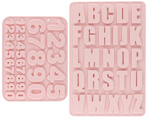alwaiiz A-Z Silikonform Buchstaben und 0-9 Silikonform Zahlen, 3D Silikonformen Gießformen, Leicht aus der Form zu Lösen, für Tortendekoration, Jahrestag, Kindergeburtstag