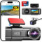 Dashcam Auto Vorne Hinten 4K+1080P,WiFi Dashcam mit Parküberwachung,64G SD Karte,Super Nachtsicht, WDR, 170°+140° Weitwinkel, 1.47“ IPS-Bildschirm,G-Sensor, Loop-Aufnahme, APP Steuerung