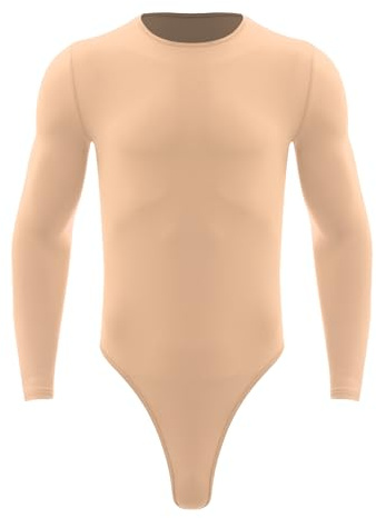 MSemis Body da Uomo Danza Classica Moderna Balletto Leotard Body da Ballo Latino Americano Tango Tuta da Pattinaggio Artistico Costume da Danza Samba Rumba Salsa Dancewear Nudo XL