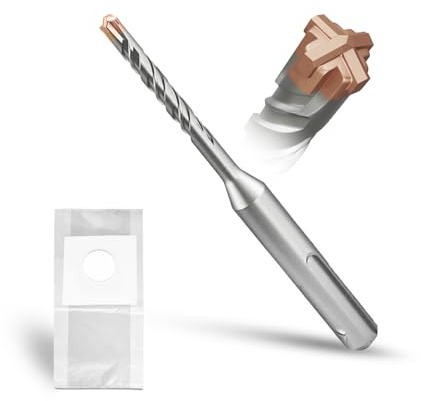 METOTY SDS Plus bohrer 5mm×110mm，mit 4 Hartmetallschneiden,Kopf mit Beschichtung,Steinbohrer,Hammerbohrer,Betonbohrer,Für Stein,Beton,Naturstein,Ziegelmauer