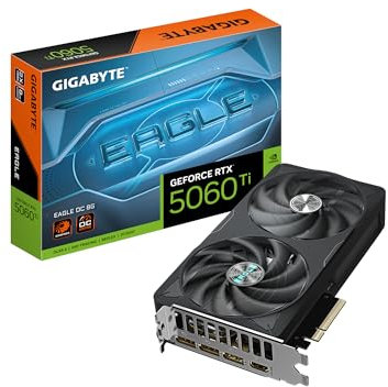 GIGABYTE GeForce RTX 5060 Ti Eagle OC 8G Carte graphique 8 Go 128 bits GDDR7, PCIe 5.0, système de refroidissement WINDFORCE, GV-N506TEAGLE OC-8GD Carte vidéo