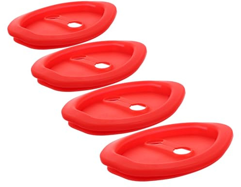 4pcs Silicone Car Door Lock Latch Protectors for Universal Use Red | Shock Absorption, Scratch Prevention, Noise Reduction, Universal Fit, for Car Door Lock and Latch