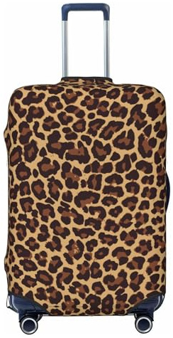 Worltoldb Leopard Travel Luggage Cover Polyester Suitcase Protector Washable Baggage Covers Fits 18-21 Inch
