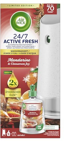 Air Wick Active Fresh Wasserbasiertes Automatisches Duftspray Starter Set Mandarine & Cinnamon Joy