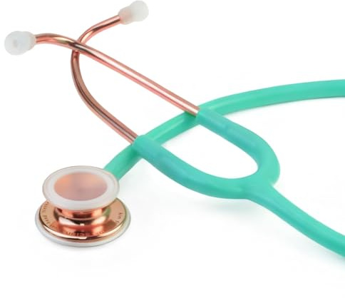 SCIAN Stéthoscope double tête avec embouts auriculaires pour étudiants en médecine, en acier inoxydable avec accessoires, classique léger pour médecins, infirmières, enfants et adultes (Vert)