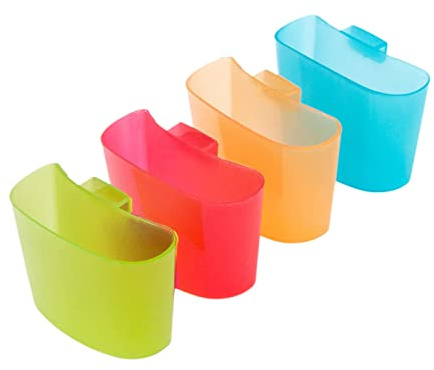 ZHENGCI Lot de 4 supports de sachets de thé suspendus sur le côté de la tasse Support à biscuits européens Simple Couleurs bonbon Suspendu