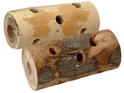 Abaodam 2 pièces Bâton à Mâcher Bois de Pommier Naturel pour Rongeurs pour Hamsters Cochons Lapins Favorise Usure Dentaire et Digestion Activité et Anti-Stress Petits Animaux