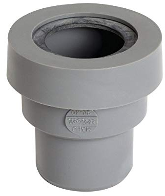 NICOLL, Manchette pour sorties d'appareils sanitaires système J, PVC, male-femelle, Ø 40mm, Permet en sa partie femelle a joint (systeme J) de recevoir 1 sortie mâle O38-40 d'appareil sanitaire | Adaptateur PVC gris droit pour cuivre - Mâle / femelle Diamètre 40 mm - Nicoll