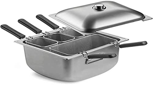 Cuocipasta Completo in Acciaio Inox per Induzione A 4 Settori, Diametro 70X38 Cm