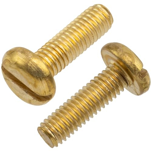 AERZETIX - C18179-50 x Bolzen - Zylinderkopfschrauben - M3x10mm - DIN85A - Messing - Fußabdruck 0.8mm Schlitz Aussparung