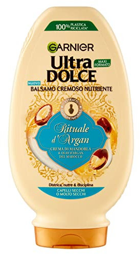 Garnier Balsamo Ultra Dolce Rituale d'Argan, Balsamo per Capelli Secchi e Indisciplinati, 250 ml