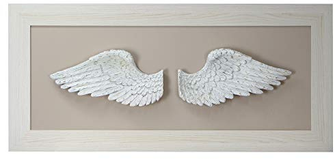Cuadro alas de Angel - 120x55x8 - Fabricado en España -Decorado artesanalmente - Bajorelieve - Tridimensional 3D - Escultura de Pared - Ideal para Salón - Dormitorio -