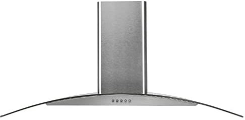 electriQ 90cm Curved Glass Chimney Cooker Hood - Stainless Steel