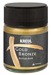 KREUL 99462 - Metallpigmentlack Gold Bronze, 50 ml, für brillante Bronzeeffekte, deckend und lichtbestädig, für Holz, Leinwände, Karton, Stein, Keramik, Metall und viele Kunststoffe