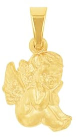 Amor Motivanhänger Unisex Damen Herren Anhänger, 2 cm, Gold, Engel, Kommt in Schmuck Geschenk Box, 2013495