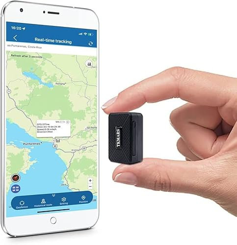 TKMARS Klein GPS-Tracker, Echtzeit-Tracking Mini-GPS Ortungsgerät, magnetischer Peilsender GPS-Sender für Auto, Kinder, Koffer mit 1500mAh-Akku, wasserdicht, kostenlose APP/Web-Plattform