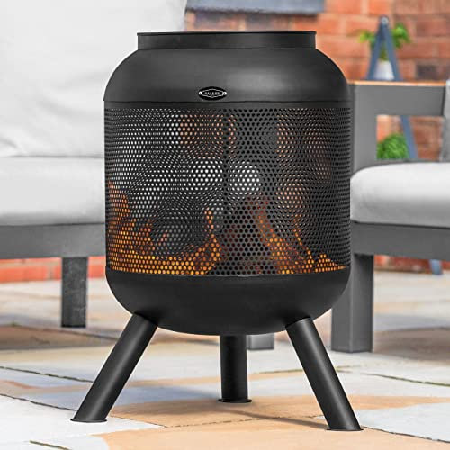 Harrier Brasero para Exteriores [45cm] - Brasero para Jardín y Terraza | Acero Inoxidable Ultra Durable | Atizador de Fuego y Rejilla Opcionales | con o Sin Cubierta (Brasero + Rejilla)
