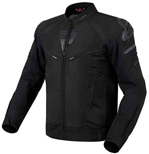 REBELHORN Vandal Motorradjacke Herren | Textil | Abnehmbare Wasserdichte Membran | Ellbogen und Schulterprotektoren Stufe 2 | Schulterschieber | 5 Belüftungskanäle
